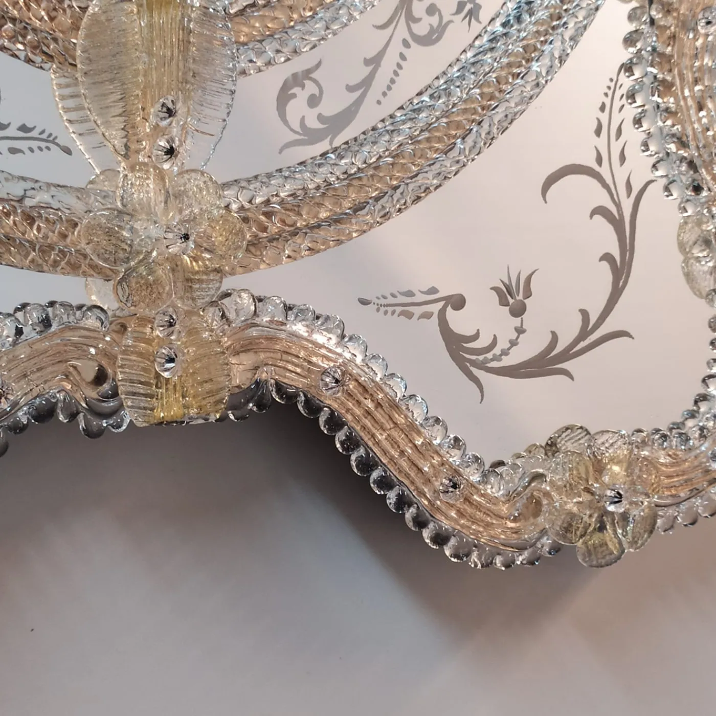 Fratelli Tosi Specchio in vetro di Murano Zeus Gold di> Specchi Da Parete