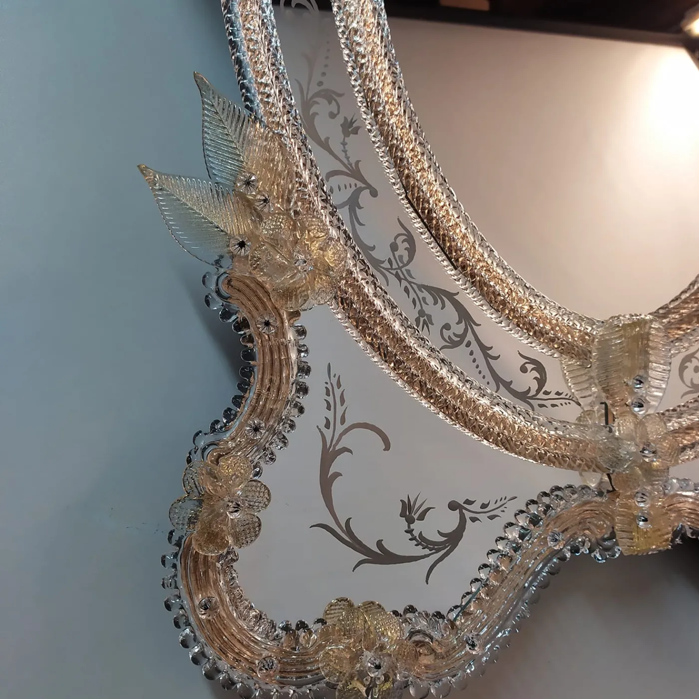 Fratelli Tosi Specchio in vetro di Murano Zeus Gold di> Specchi Da Parete