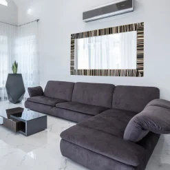 VéVé Glass Specchio rettangolare a righe in vetro di Murano policromo Lines><noscript><img width=