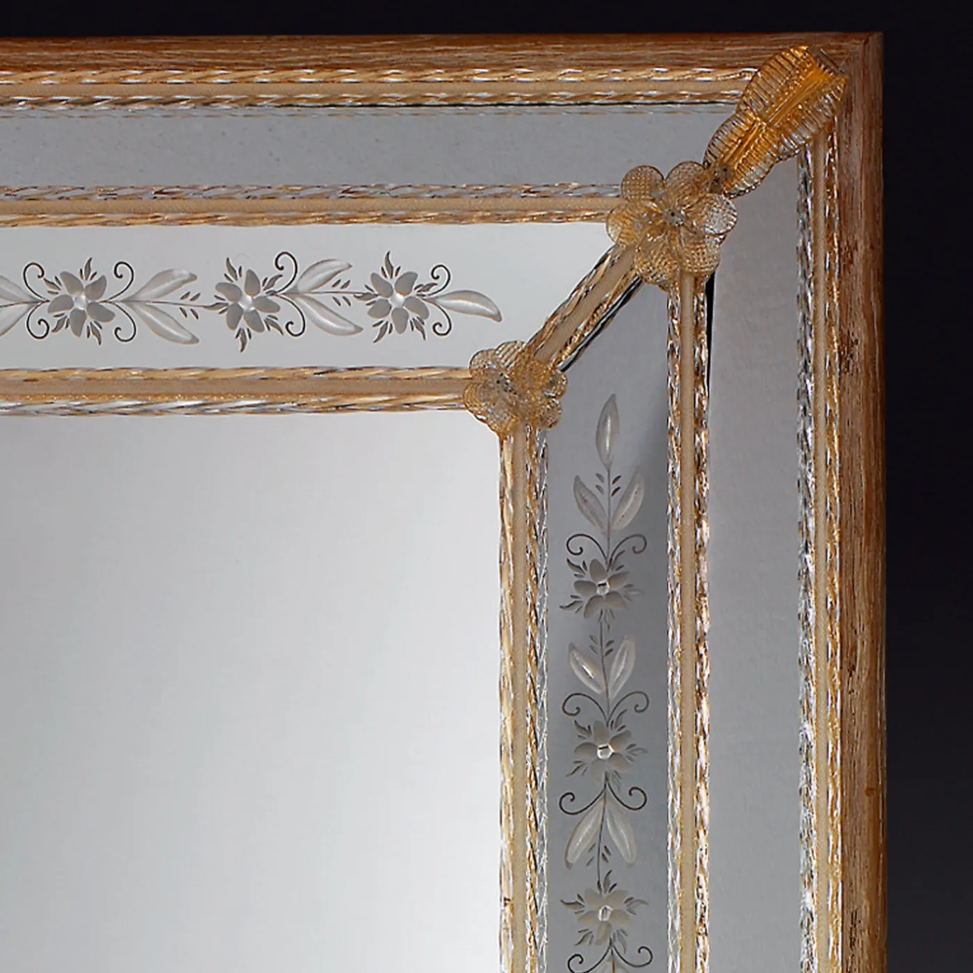 Fratelli Tosi Specchio rettangolare in vetro di Murano Da Mula> Specchi Da Parete