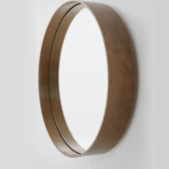 Modesign Specchio rotondo in ferro arrugginito grigio Dorian> Specchi Da Parete