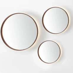 Modesign Specchio rotondo in ferro arrugginito grigio Dorian><noscript><img width=