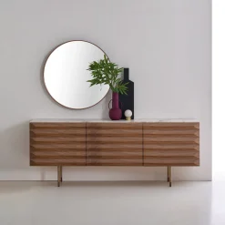 Modesign Specchio rotondo in ferro arrugginito grigio Dorian><noscript><img width=