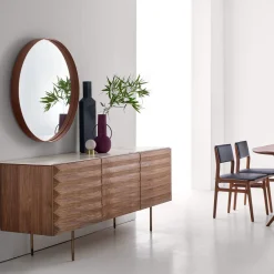 Modesign Specchio rotondo in ferro arrugginito grigio Dorian><noscript><img width=