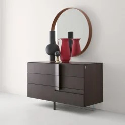 Modesign Specchio rotondo in ferro arrugginito grigio Dorian><noscript><img width=