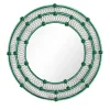 Ongaro & Fuga Specchio Rotondo Ostregher Con Decoro Floreale Verde In Vetro Di Murano> Specchi Da Parete