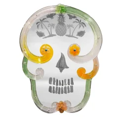 Ongaro & Fuga Specchio XL Pop Skull verde e arancione di Bradley Theodore> Specchi Da Parete