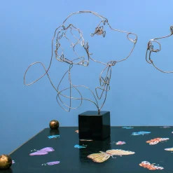 Profilo Statuetta di bronzo del Golden Retriever in oro> Statuine