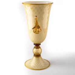 Officine di Murano 1295 Stmat Vaso a forma di pallottola fumé e dorata><noscript><img width=