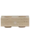 FiammettaV Home Collection TA Portacandele doppio squadrato in marmo travertino> Candelieri E Portacandele
