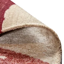 Nodus Tappeto artigianale in seta di bambù rosso e bianco Mars><noscript><img width=