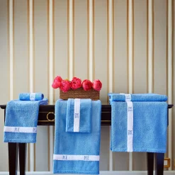 Verderoccia Tappeto da bagno Pompidou in stile geometrico bianco e blu Assisi><noscript><img width=