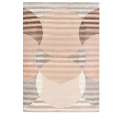 Nodus Tappeto in Lana Beige con motivi Geometrici Cerchi Affondanti> Tappeti E Moquette