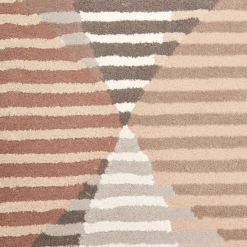 Nodus Tappeto in Lana Beige con motivi Geometrici Cerchi Affondanti><noscript><img width=