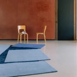 Sirecom Tappeto Lettera Aperta Annodato a Mano in Tessuto Blu><noscript><img width=