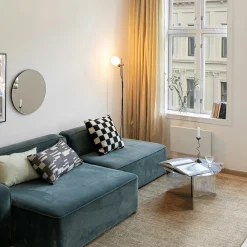 Mohebban Tappeto Loom Brush in lana beige e seta di bambù><noscript><img width=