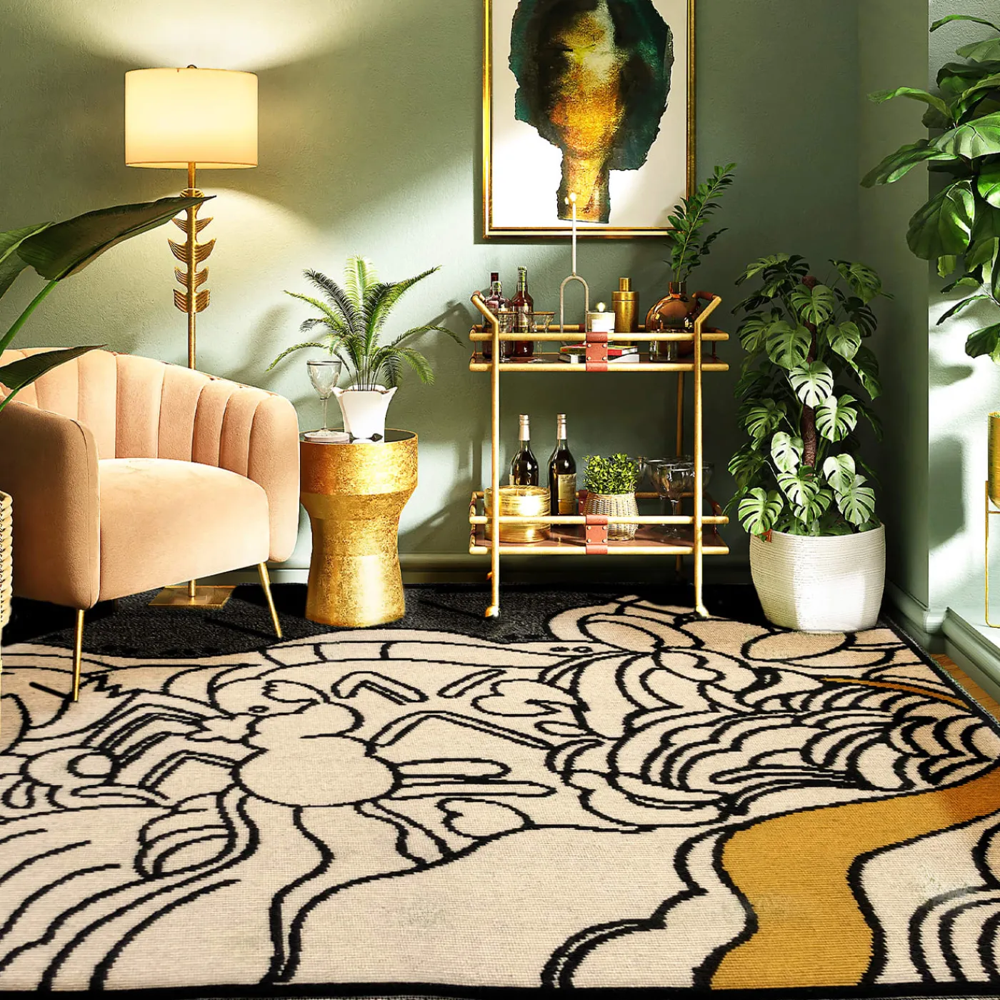 Sartapp Tappeto rettangolare Il Sentiero di Mirò di Gavino Sanna> Tappeti E Moquette