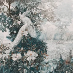 KOHRO Tessuto da rivestimento Blooming Time in cotone blu><noscript><img width=