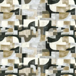 KOHRO Tessuto da rivestimento Arcosanti in lino e cotone oro e nero><noscript><img width=