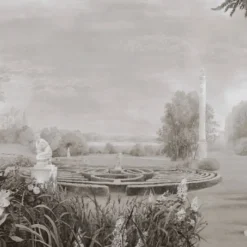 KOHRO Tessuto da rivestimento Blooming Time in cotone bianco, nero e grigio><noscript><img width=