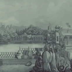 KOHRO Tessuto da rivestimento Darshan Panorama in poliestere blu><noscript><img width=