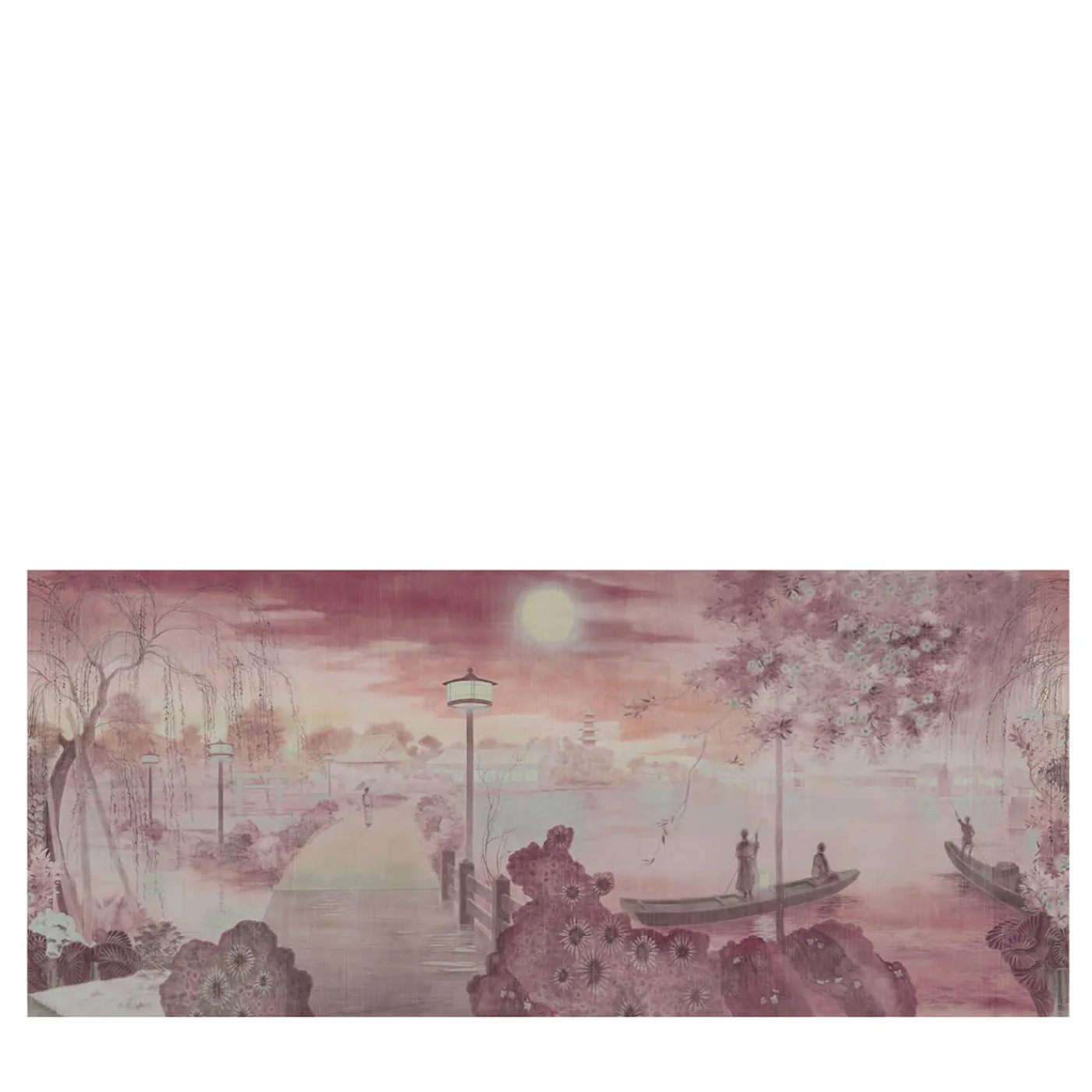 KOHRO Tessuto da rivestimento in cotone Nihon Moon rosso> Carte Da Parati