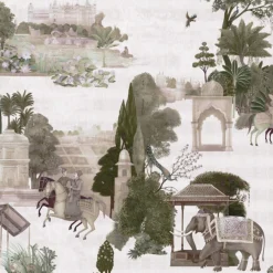 KOHRO Tessuto da rivestimento in cotone Rajasthan viola><noscript><img width=