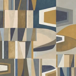 KOHRO Tessuto da rivestimento in poliestere cromato blu e oro><noscript><img width=