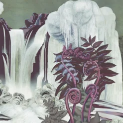 KOHRO Tessuto da rivestimento in poliestere verde e blu Enchantment><noscript><img width=