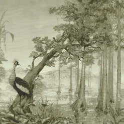 KOHRO Tessuto da rivestimento in cotone e lino Bronze West Of Java> Carte Da Parati