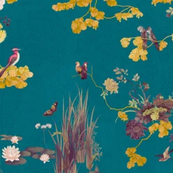 KOHRO Tessuto da rivestimento in poliestere blu, viola e giallo><noscript><img width=