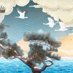 KOHRO Tessuto da rivestimento in poliestere Blue Sea Breeze><noscript><img width=