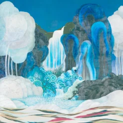 KOHRO Tessuto da rivestimento in poliestere blu Enchantment><noscript><img width=