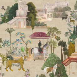 KOHRO Tessuto da rivestimento in cotone beige del Rajasthan> Carte Da Parati