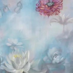 KOHRO Tessuto da rivestimento in cotone Fleuraissance rosa e azzurro><noscript><img width=