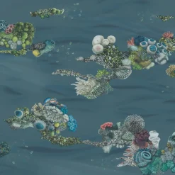 KOHRO Tessuto di rivestimento murale in poliestere Blue Patch Reef> Carte Da Parati