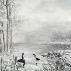 KOHRO Tessuto murale in cotone con stagni irlandesi grigio e blu chiaro><noscript><img width=