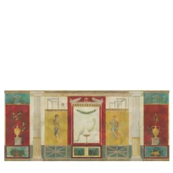 KOHRO Tessuto murale in cotone rosso, giallo e verde di Pompei> Carte Da Parati