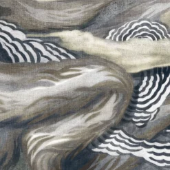 KOHRO Tessuto murale in cotone grigio e blu L'Oiseau de Feu> Carte Da Parati