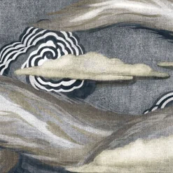 KOHRO Tessuto murale in cotone grigio e blu L'Oiseau de Feu><noscript><img width=