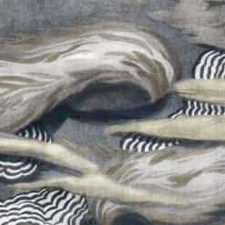 KOHRO Tessuto murale in cotone grigio e blu L'Oiseau de Feu><noscript><img width=