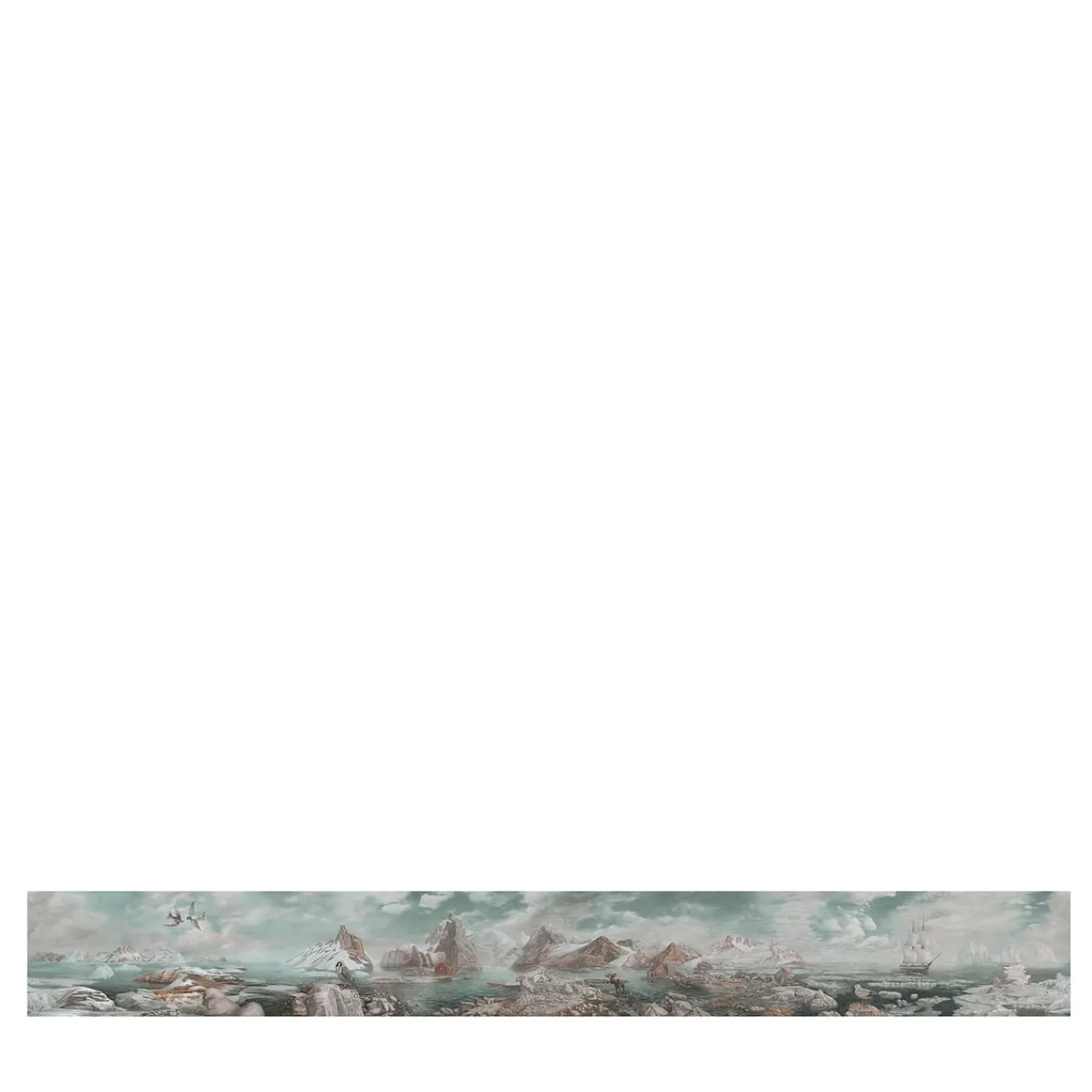 KOHRO Tessuto murale in cotone verde e rosa Arctic Passages> Carte Da Parati