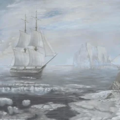 KOHRO Tessuto murale in cotone verde e rosa Arctic Passages> Carte Da Parati