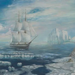 KOHRO Tessuto murale in cotone verde e azzurro Arctic Passages> Carte Da Parati