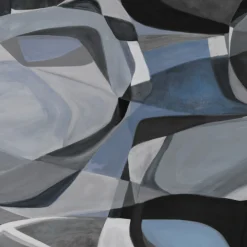 KOHRO Tessuto murale in cotone blu e nero Rising Desert><noscript><img width=