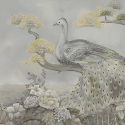 KOHRO Tessuto murale in cotone Palawan oro e nero><noscript><img width=