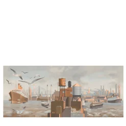 KOHRO Tessuto murale in poliestere marrone, grigio e bronzo Dalla terra al mare> Carte Da Parati