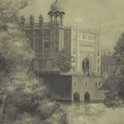 KOHRO Tessuto murale in poliestere verde e oro Darshan Panorama> Carte Da Parati