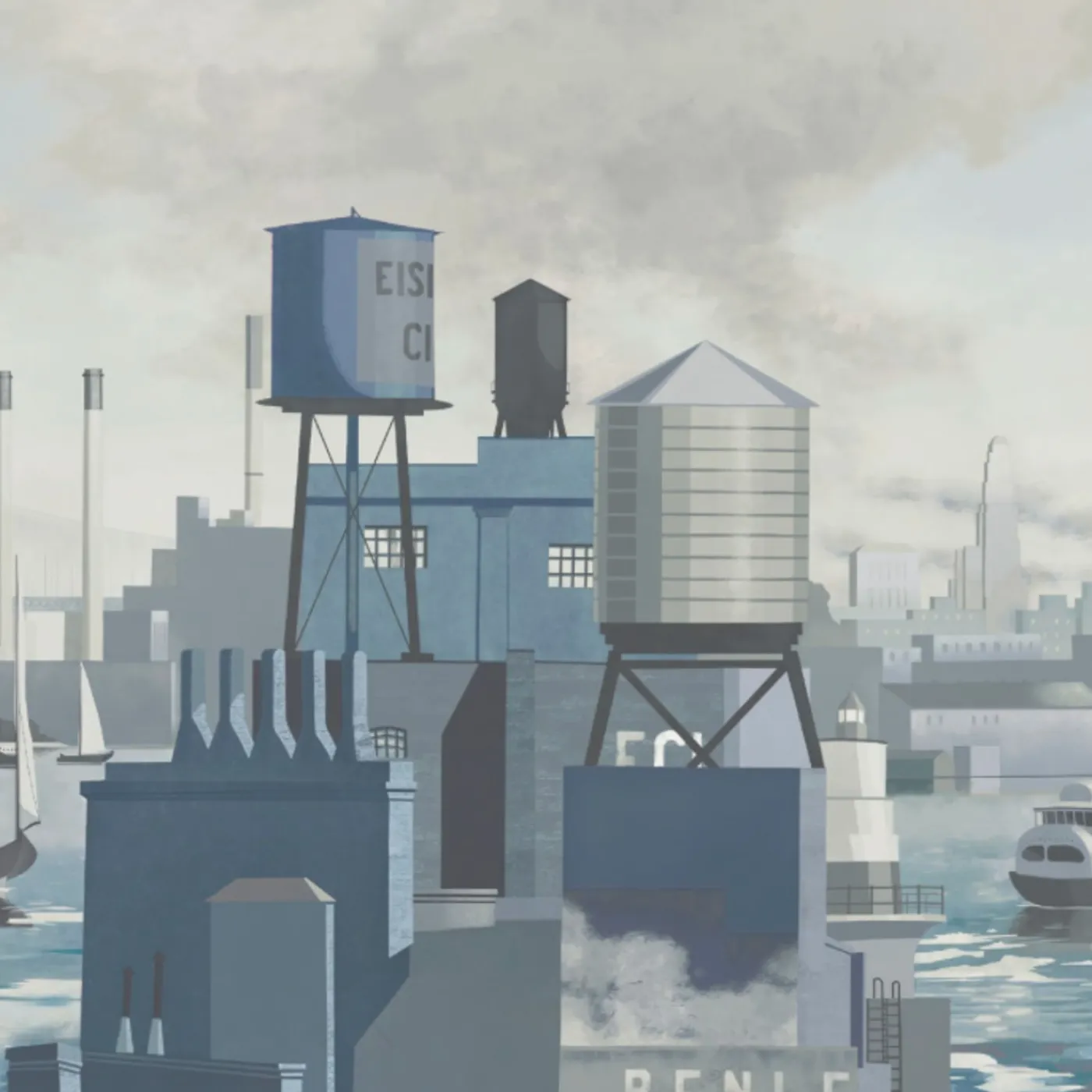 KOHRO Tessuto murale in poliestere blu, grigio e argento Dalla terra al mare> Carte Da Parati