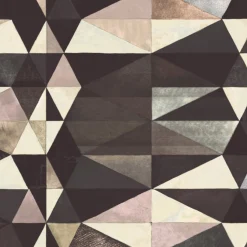 KOHRO Tessuto murale in poliestere marrone tribale anni Cinquanta> Carte Da Parati